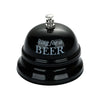 A black metal service bell with a silver top, used for desk or counter.