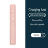 A pink presentation pen pointer with a light remote and USB smart charging features.