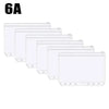 A set of six clear zippered budget envelopes for notebooks.