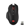 Black Redragon Wireless Gaming Mouse with a red light bar and a USB receiver