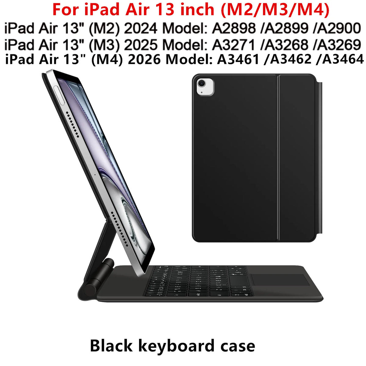 Black keyboard case for iPad Air 13 inch models