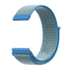 A light blue nylon loop watch strap for a kid's watch, shown from the side.