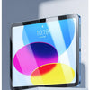 Close-up of an iPad screen displaying a vibrant blue and purple gradient, highlighting high clarity and light transmittance.