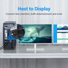 A Host to Display adapter cable connecting two monitors for entertainment and work.