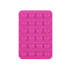 A pink silicone suction cup product featuring 24 round cups for phone and tablet mounts.