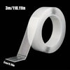 Roll of 3m/118.11in heavy duty double-sided transparent mounting tape shown from the side.