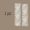 Decorative silver stamping lace tape featuring intricate floral patterns in white, yellow, and light blue tones.