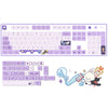 A set of purple Magic Bunny PBT keycaps featuring a bunny design and various function keys.