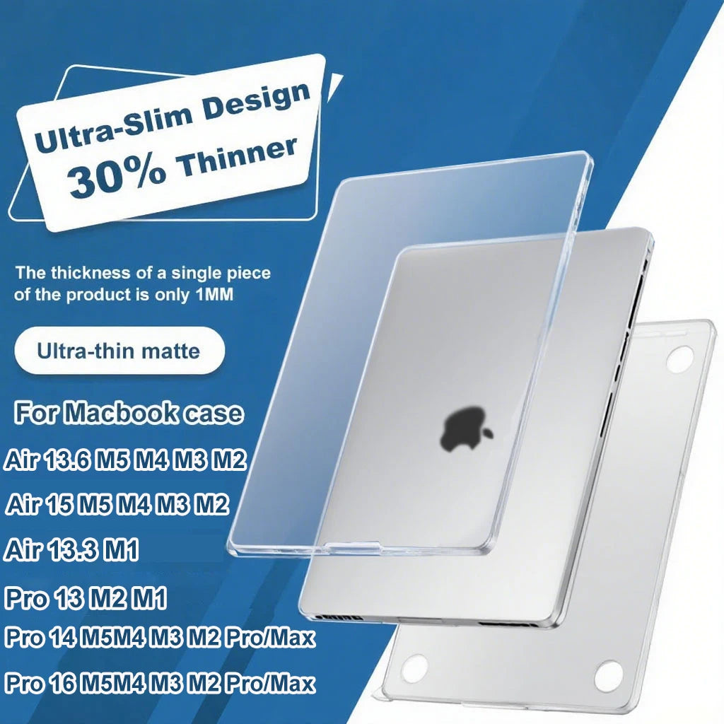 Ultra-slim 30% thinner protective case for MacBook Pro and Air models
