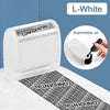 A white reusable confidential roller stamp is shown on a marble surface with a black confidential imprint.