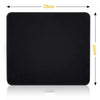 Black gaming mouse pad measuring 25cm by 29cm