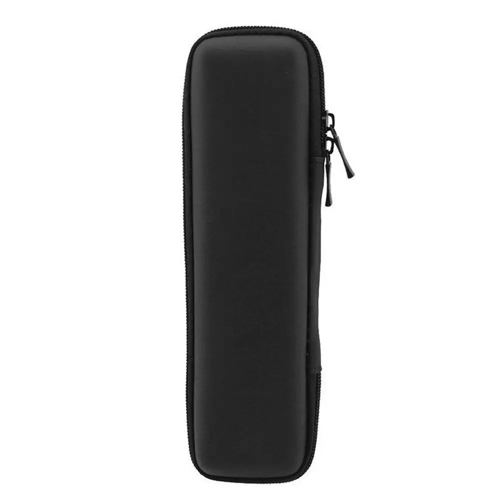 Black compact EVA hard shell pencil case with a zipper closure