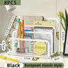 Black European classic style metal mesh desk file organizer holding pens and paper