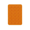 A rectangular orange silicone suction cup mount product with multiple circular cups.