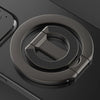A close-up view of a MagSafe double-sided phone ring holder with a dark gray finish.