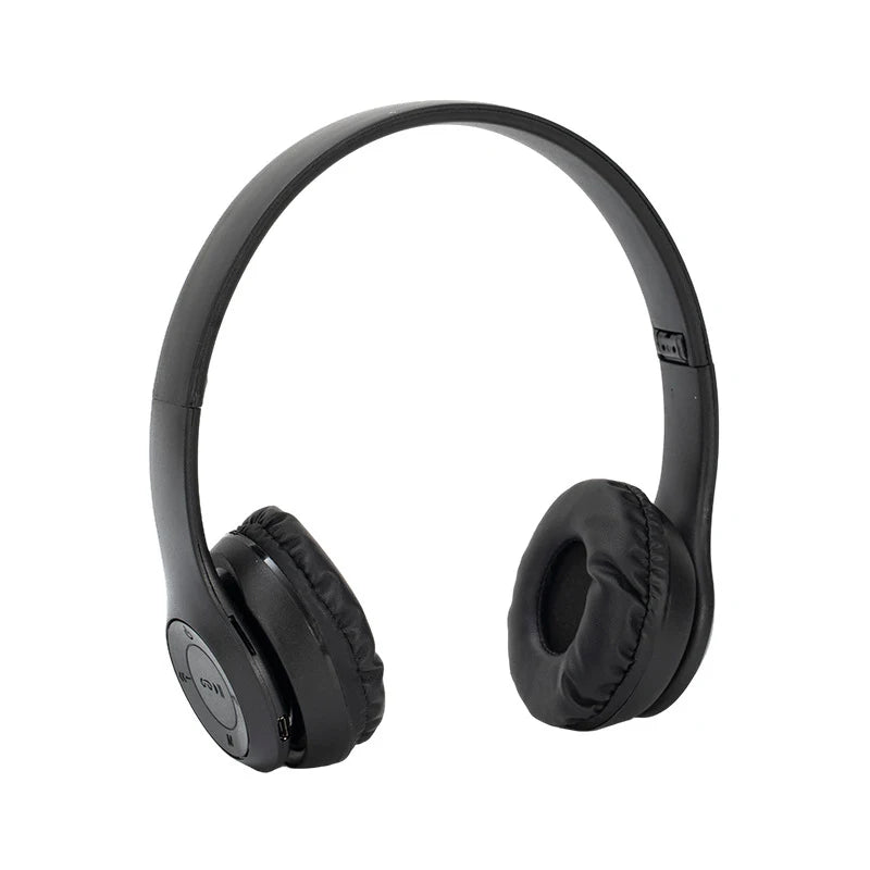 Black wireless over-ear headphones with padded earcups shown from the side.