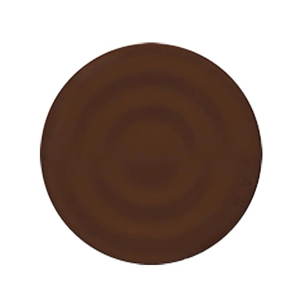 A round, dark brown magnetic phone stand with a silicone finish.