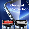 A close-up view of a phone screen with a general protection film applied, showing coverage and other areas that cannot be ful