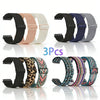 Three packs of adjustable elastic sports bands in various colors and patterns for Garmin watches