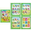 A set of eight pages of magic water drawing and coloring activities featuring various animals and numbers for children.
