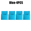 Four blue wall mount magnetic document file holders.