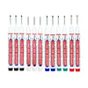 A set of waterproof deep hole marker pens in various colors for metal and woodworking.