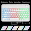 A rainbow color backlit keyboard case for an Honor Pad, showing various color options.