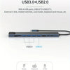 A blue multi-port USB docking hub featuring four ports including USB 2.0 and USB 3.0 connections.