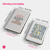 Two magnetic detachable folio covers for XTEINK e-readers, one featuring cats books and coffee, the other fiction because rea
