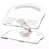 Clear acrylic 360° adjustable tablet and phone stand with multiple angle adjustments