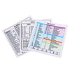A set of printed stickers showing Windows and Mac shortcuts for quick reference