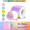 Rollo de etiquetas térmicas autoadhesivas de 50x50mm con 140 etiquetas por rollo