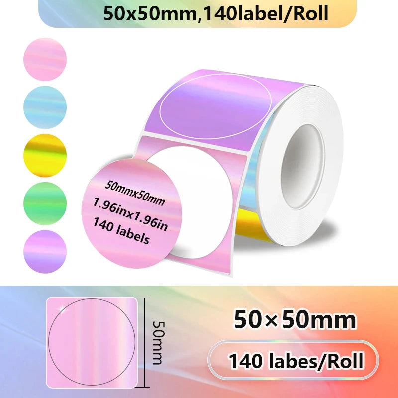 Rollo de etiquetas térmicas autoadhesivas de 50x50mm con 140 etiquetas por rollo