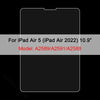 Matte PET screen protector film for an iPad Air 5 (iPad Air 2022) 10.9 inch model A2589/A2591/A2588