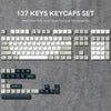 A set of 137 keycaps for full-size mechanical keyboards displayed on a gray background.