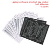 A stack of 15 styles of laptop software shortcut key stickers for self-adhesive use