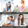 A collage showing people enjoying sports, music, and work with portable wired earphones.