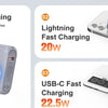 Three options for magnetic wireless charging: 15W lightning fast charging, 20W lightning fast charging, and 22.5W USB-C fast 