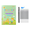 A set of 4 Magic Groove practice copybook for preschoolers with alphabet letters and pens.