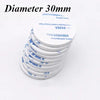A stack of white double-sided foam mounting tape rolls with a diameter of 30mm.