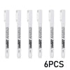 Six pieces of white permanent metal paint markers displayed in a row.