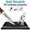 Anti Scratch 9H hardness protection screen protector for an iPad displaying a knife and keys.