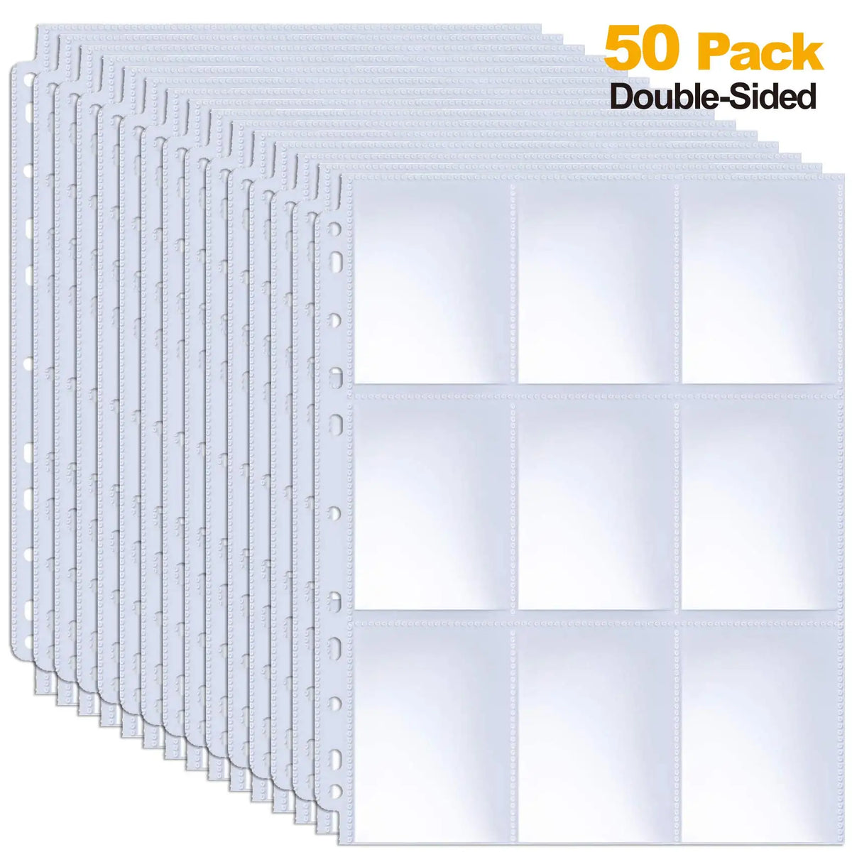 50 pack of double-sided 9-pocket card sleeve pages for binder albums