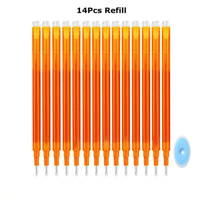 14 pieces refill set of 8-color retractable erasable gel pens