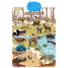 An Animal World alphabet chart featuring various animals like elephants tigers and deer for preschool learning