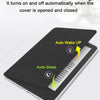 A black magnetic detachable protective case for a device, demonstrating auto wake and sleep features.