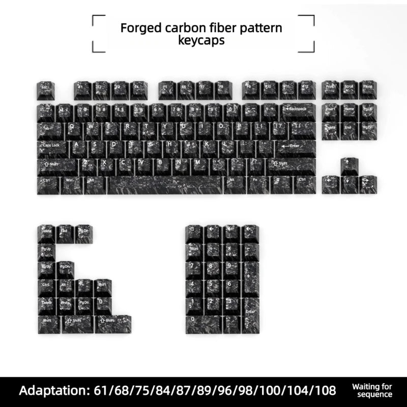 Forged carbon fiber pattern keycaps for MX mechanical keyboards