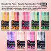 A collection of 54 colors of waterproof acrylic painting gel pens in various series including Warm Yellow, Vibrant Warm, Lip 