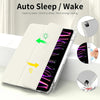 A clear protective case for an Apple device showing a light effect for auto sleep/wake functionality.