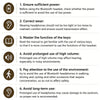 A list of six tips for using Bluetooth headphones, including ensuring power, correct wear, mastering keys, avoiding high volu